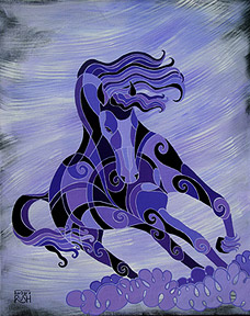 Black horse contemporary painting
